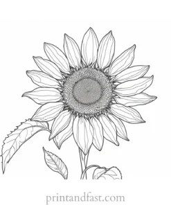 sunflower coloring page intricate