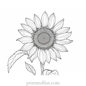 sunflower coloring page intricate