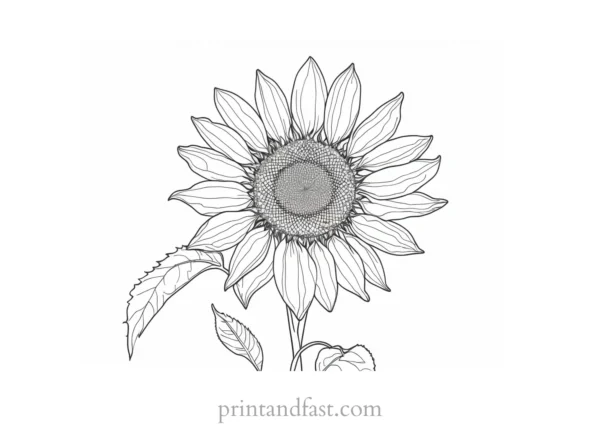 sunflower coloring page intricate