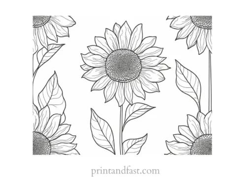 sunflower coloring page pattern