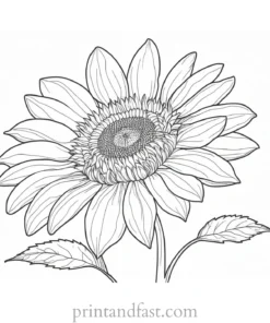 sunflower coloring page with ladybug