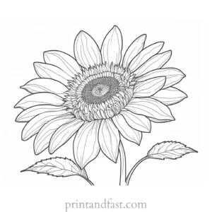 sunflower coloring page with ladybug