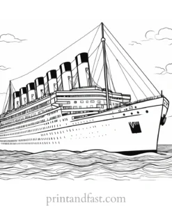 titanic coloring page black and white 1