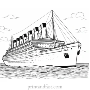 titanic coloring page black and white 1