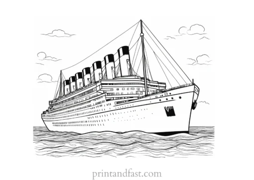 titanic coloring page black and white 1