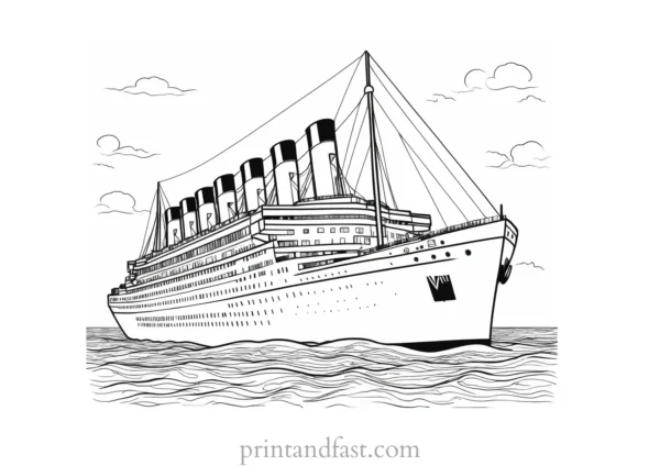 titanic coloring page black and white 1