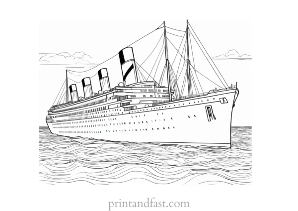 titanic coloring page detailed 1