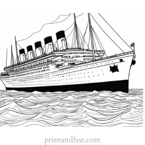 titanic coloring page easy 1