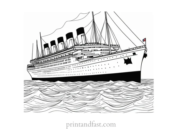 titanic coloring page easy 1