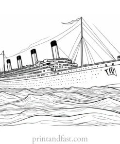 titanic coloring page easy for kids 1