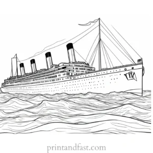 titanic coloring page easy for kids 1