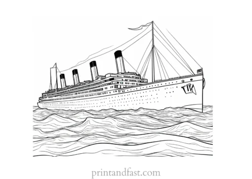 titanic coloring page easy for kids 1