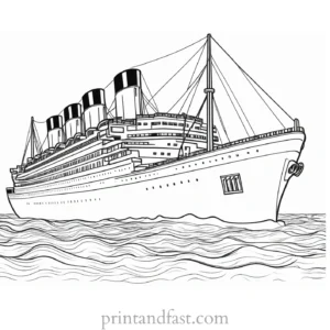 titanic coloring page outline 1