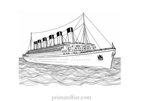 titanic coloring page realistic 1