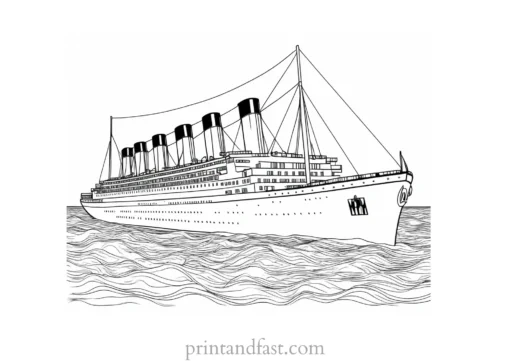 titanic coloring page realistic