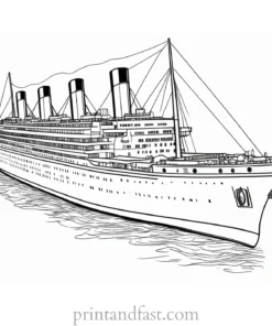 titanic coloring page realistic ship 1