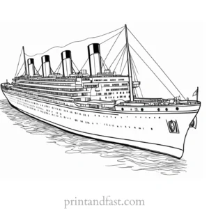 titanic coloring page realistic ship 1