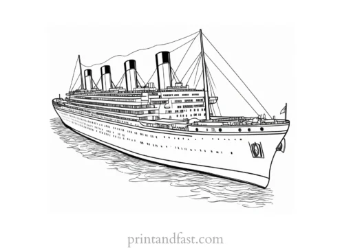 titanic coloring page realistic ship 1