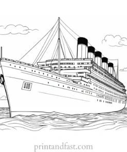 titanic coloring page simple 1