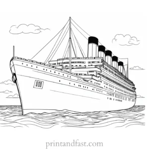 titanic coloring page simple 1