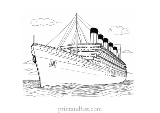 titanic coloring page simple 1