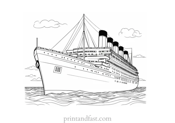 titanic coloring page simple