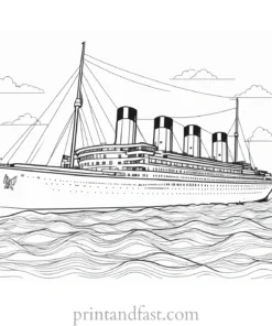 titanic coloring page template 1