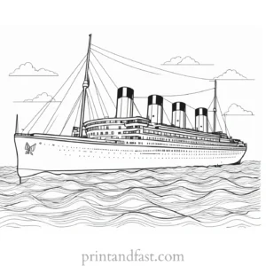 titanic coloring page template 1