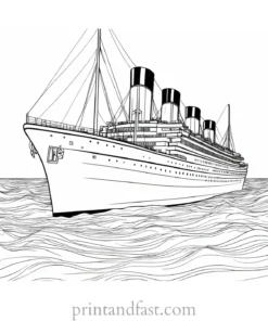 titanic coloring page vintage 1