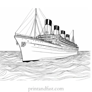 titanic coloring page vintage 1