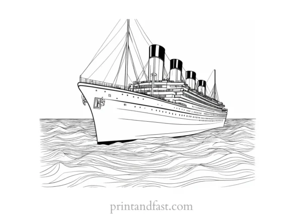 titanic coloring page vintage 1