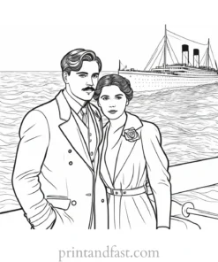 titanic coloring page with Jack and Rose 1