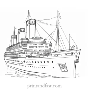 titanic coloring page with captain 1