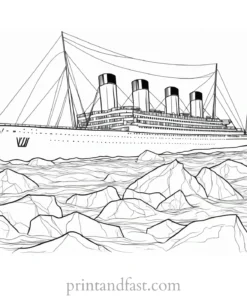 titanic coloring page with iceberg 1