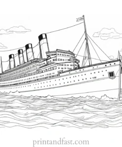 titanic coloring page with lifeboats 1