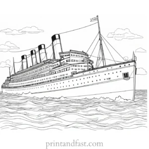 titanic coloring page with lifeboats 1