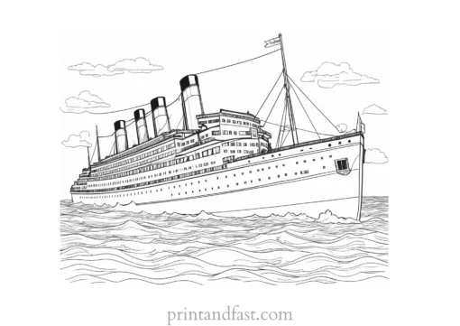 titanic coloring page with lifeboats 1