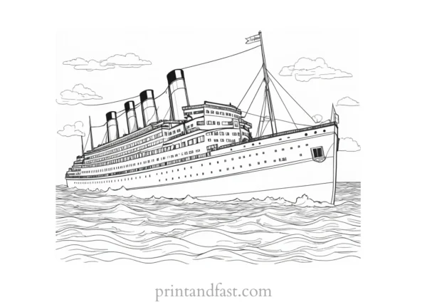 titanic coloring page with lifeboats 1