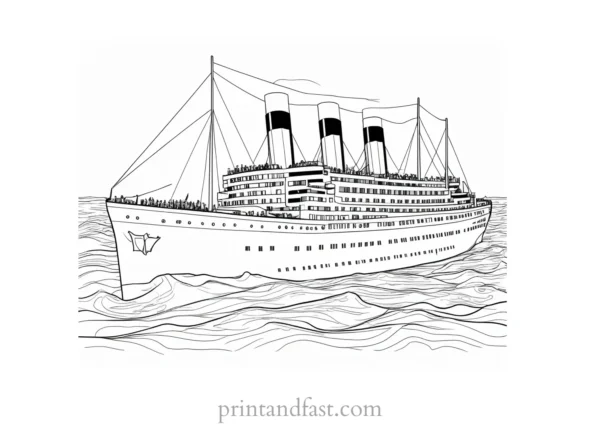 titanic coloring page with passengers 1