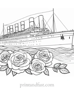 titanic coloring page with rose 1