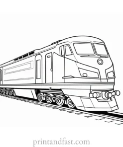 train coloring page detailed