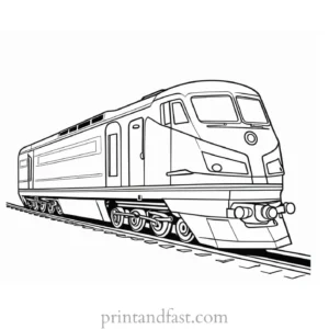 train coloring page detailed