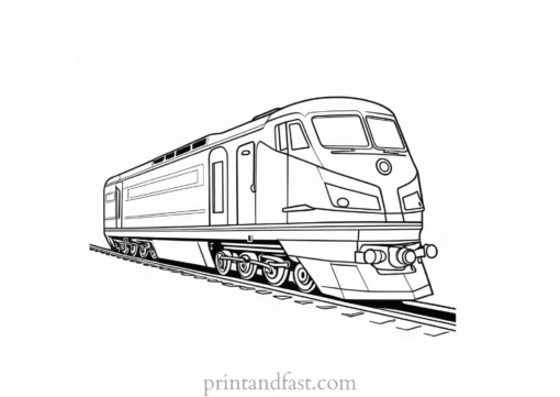 train coloring page detailed