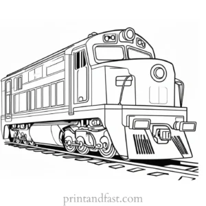 train coloring page educational