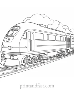 train coloring page for adults