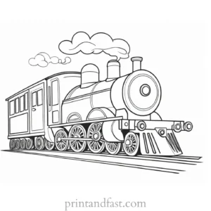 train coloring page for kids