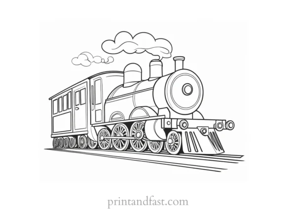 train coloring page for kids