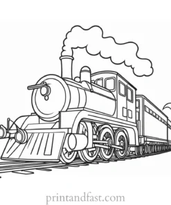 train coloring page fun