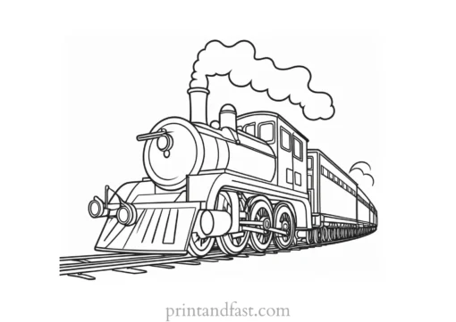 train coloring page fun