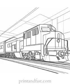 train coloring page interactive